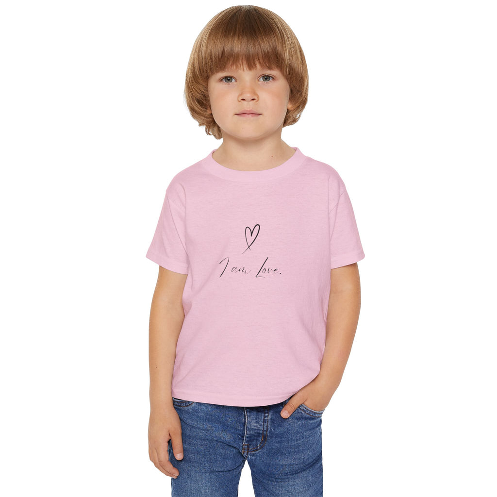 Toddler T‑Shirt – Handwritten Heart "I am Love." Cute Minimal Infant Tee
