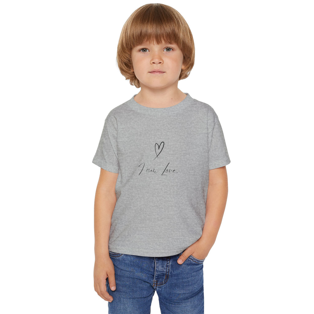 Toddler T‑Shirt – Handwritten Heart "I am Love." Cute Minimal Infant Tee