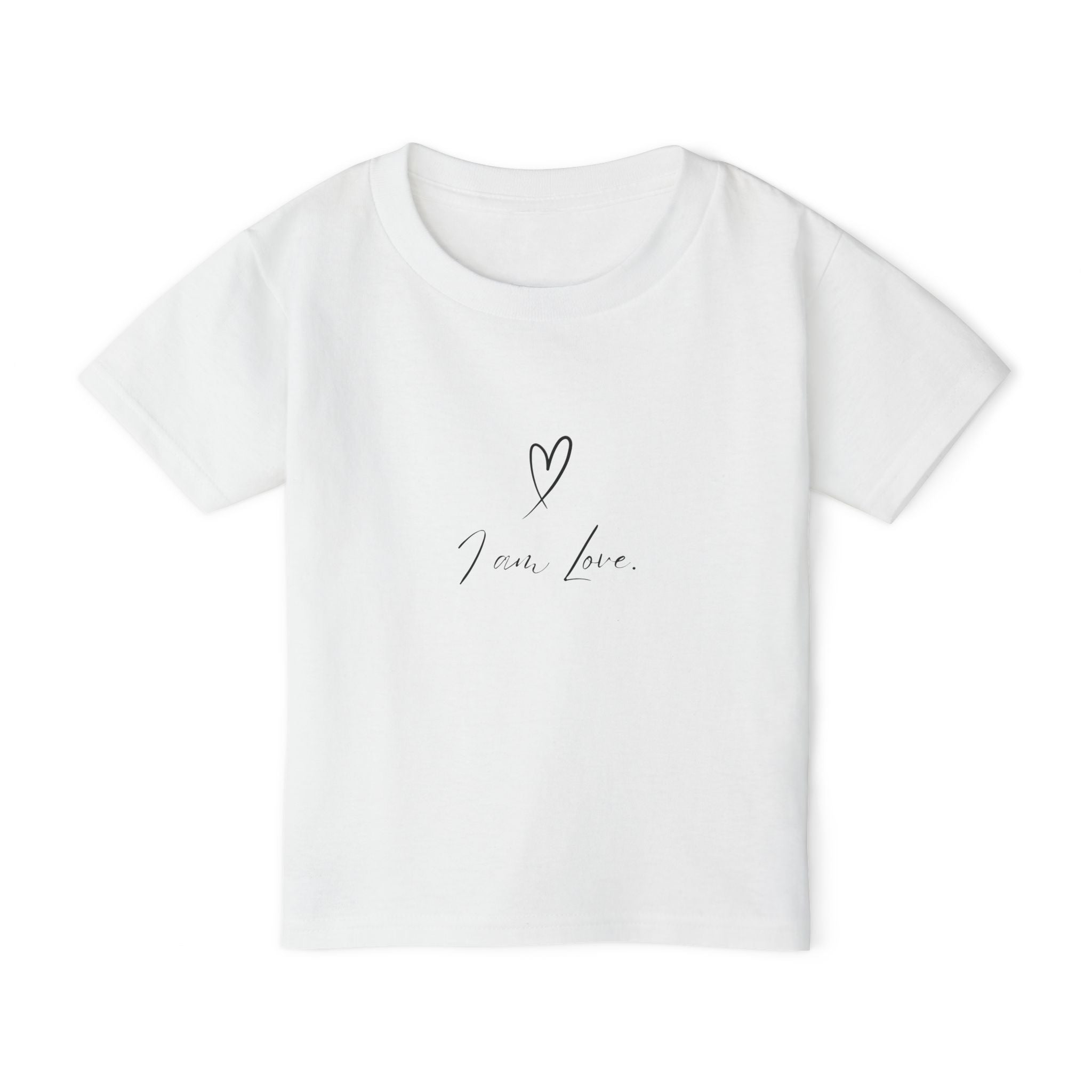 Toddler T‑Shirt – Handwritten Heart "I am Love." Cute Minimal Infant Tee